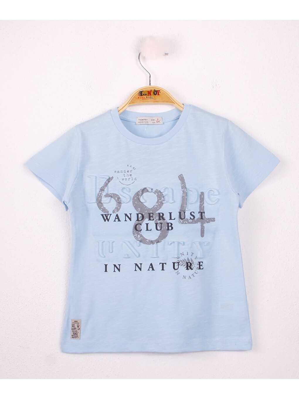 Mavi Erkek Çocuk T-shirt 684 Gofre Baskı