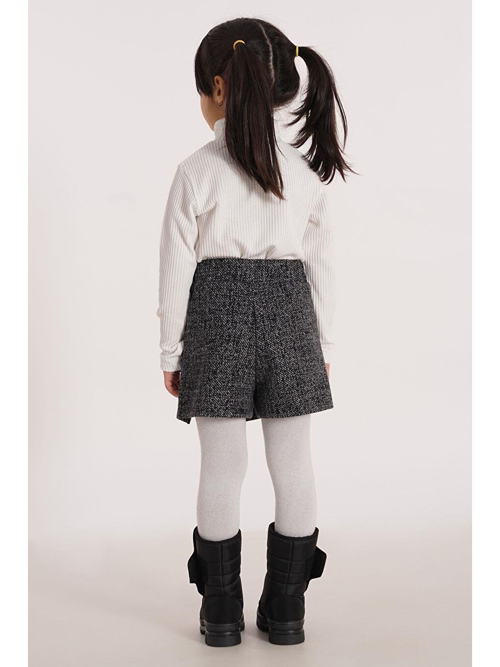 Fiyonk Detaylı Siyah Renk Kız Çocuk Etekli Takım-5