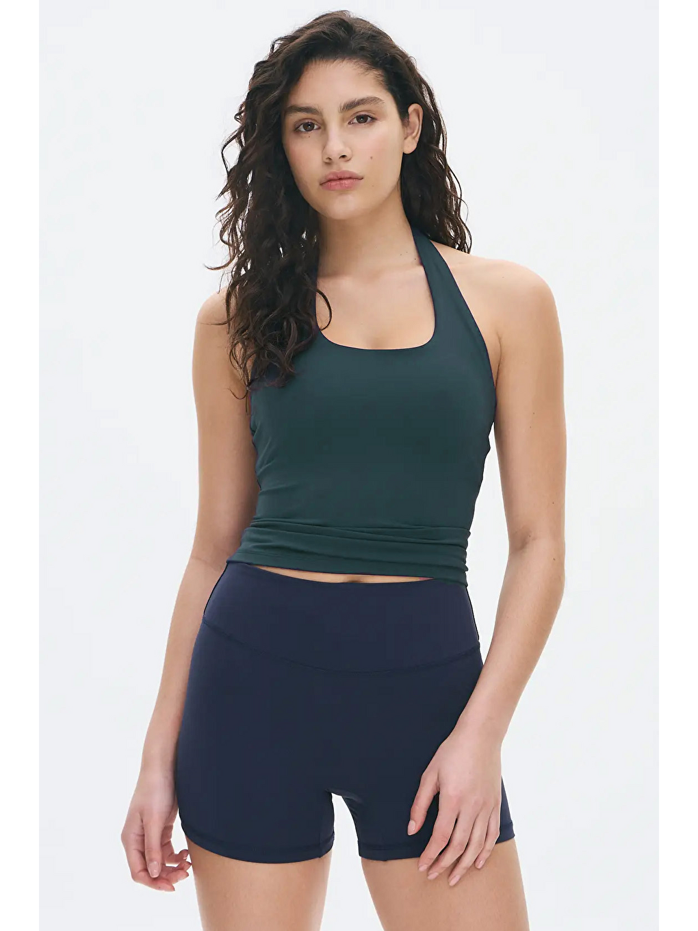 Gri Füme Halter Yaka Kadın Atlet Mg2680