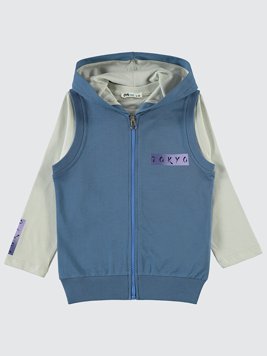 Boys Erkek Çocuk Yelekli Sweatshirt 2-5 Yaş İndigo