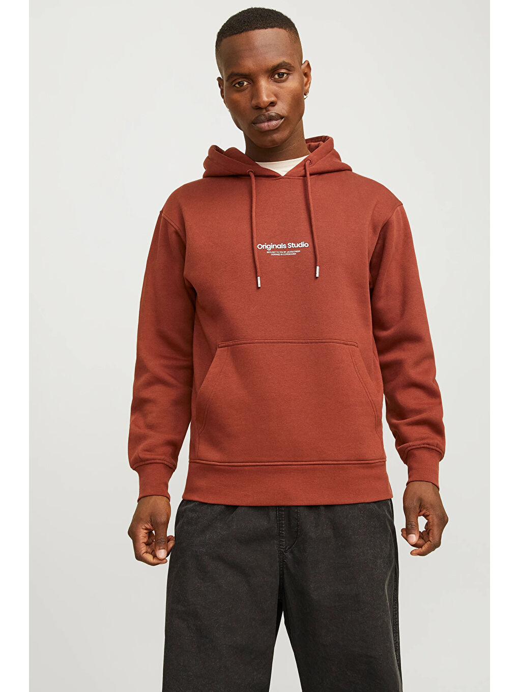 Jack & Jones Turuncu Jorvesterbro Pamuklu Kapüşonlu Relaxed Fit Erkek Sweat 12241687