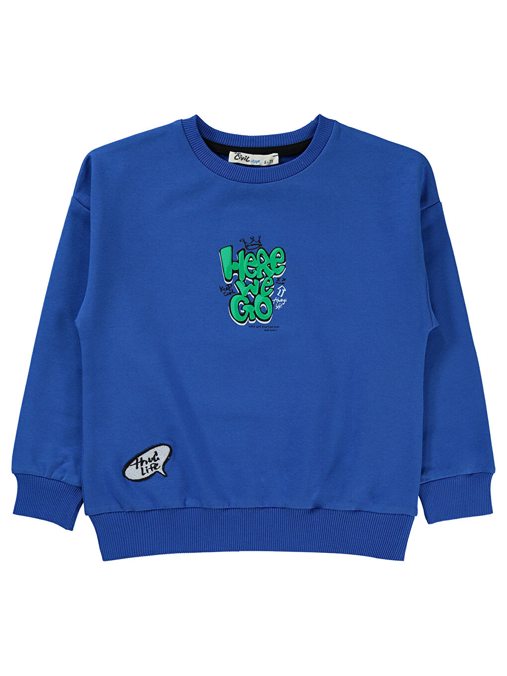 Civil Boys Erkek Çocuk Sweatshirt 6-9 Yaş Saks Mavisi