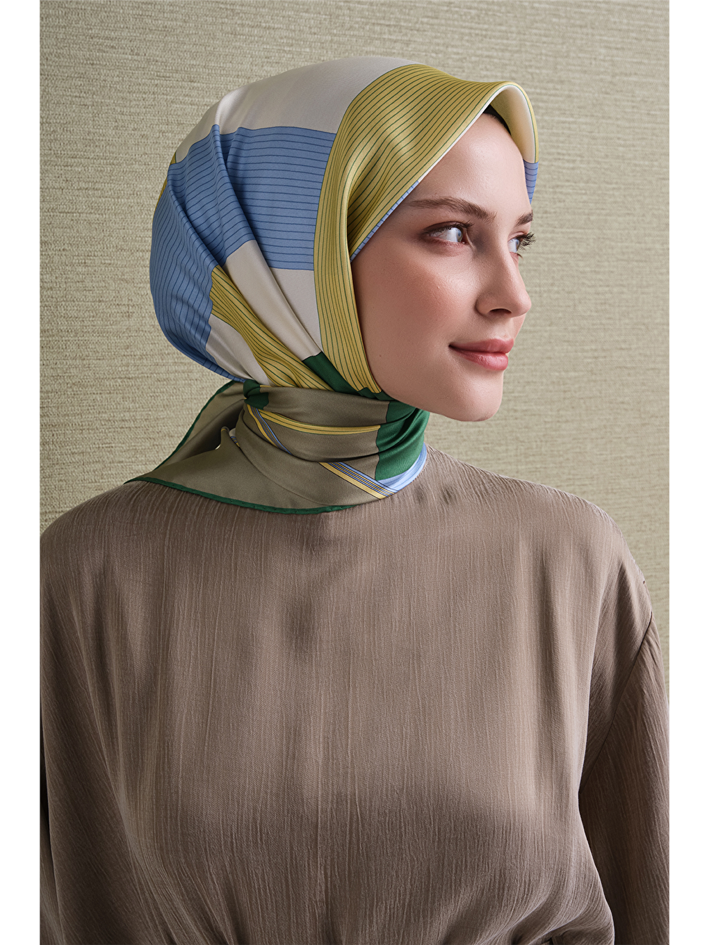 Karışık Saf İpek Twill Eşarp 9610d 87-2