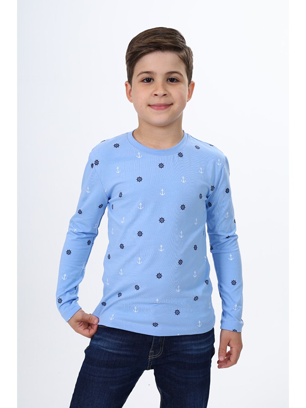 Mavi Erkek Çocuk Baskılı Tişört