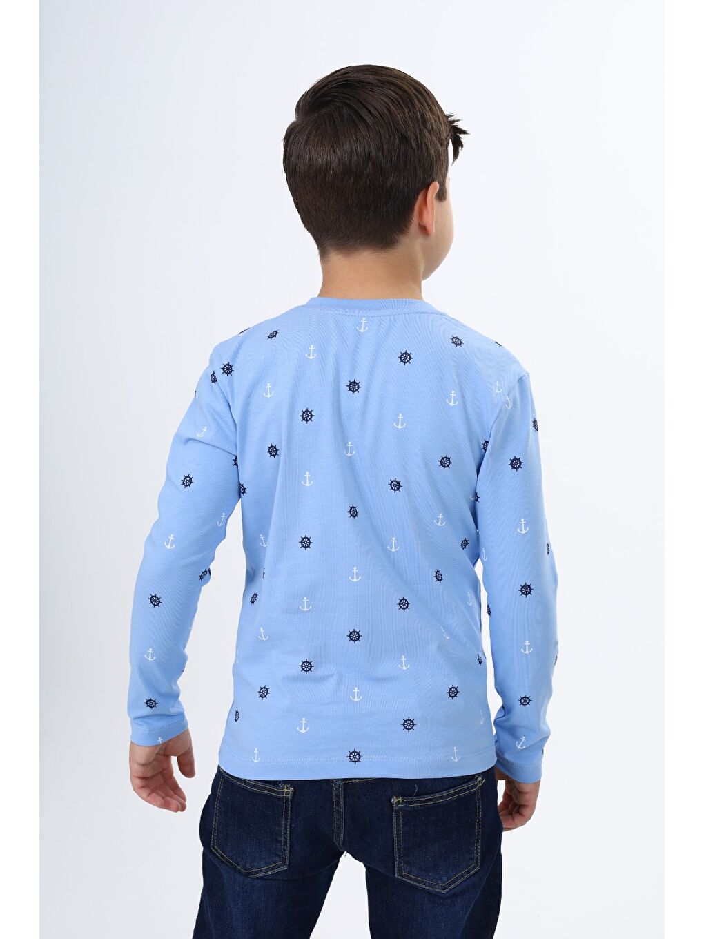 Mavi Erkek Çocuk Baskılı Tişört-3