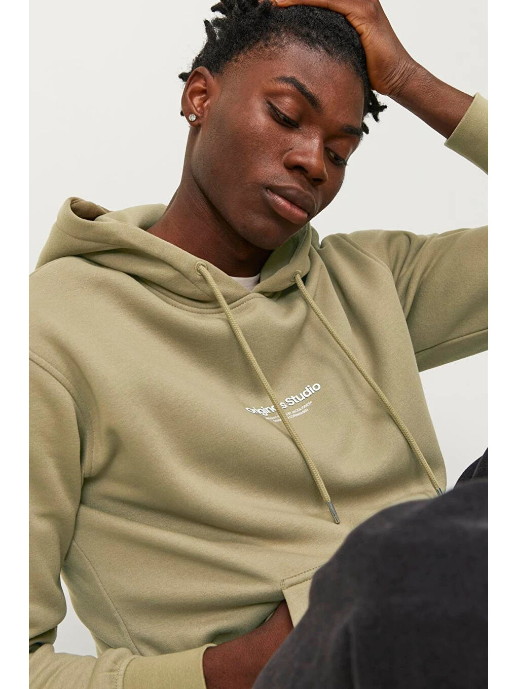 Jack & Jones Yeşil Jorvesterbro Pamuklu Kapüşonlu Relaxed Fit Erkek Sweat 12241687 - 1