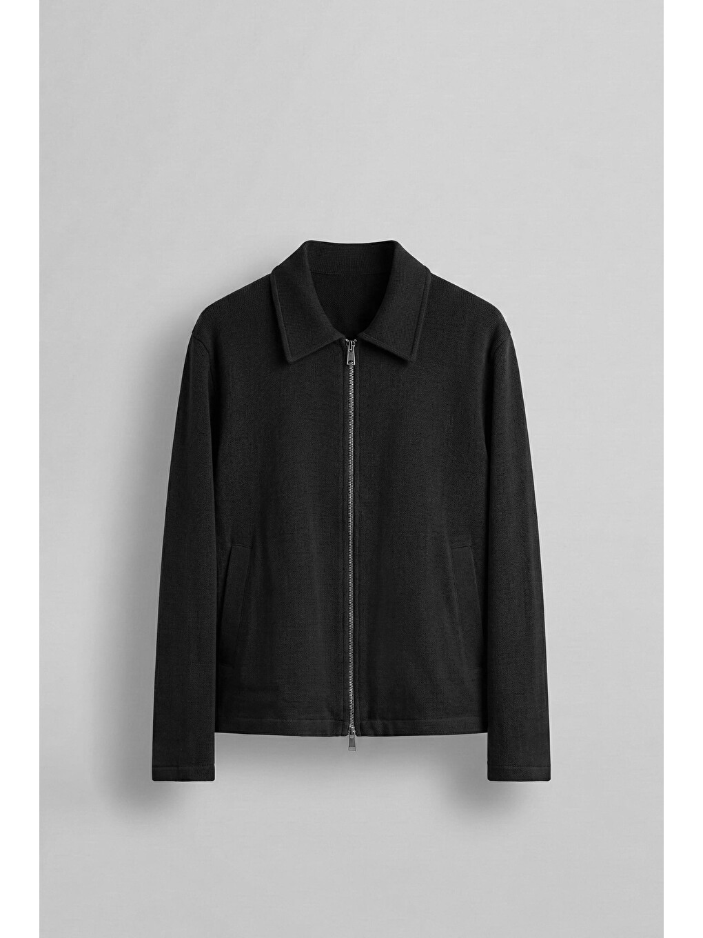 Erkek Relaxed Fit Keten Görünümlü Mevsimlik Ceket Siyah