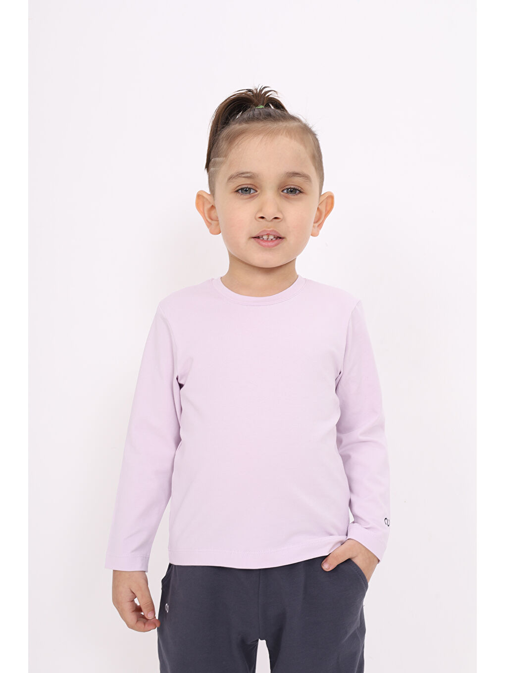 Lila Unisex Çocuk Tişört-1