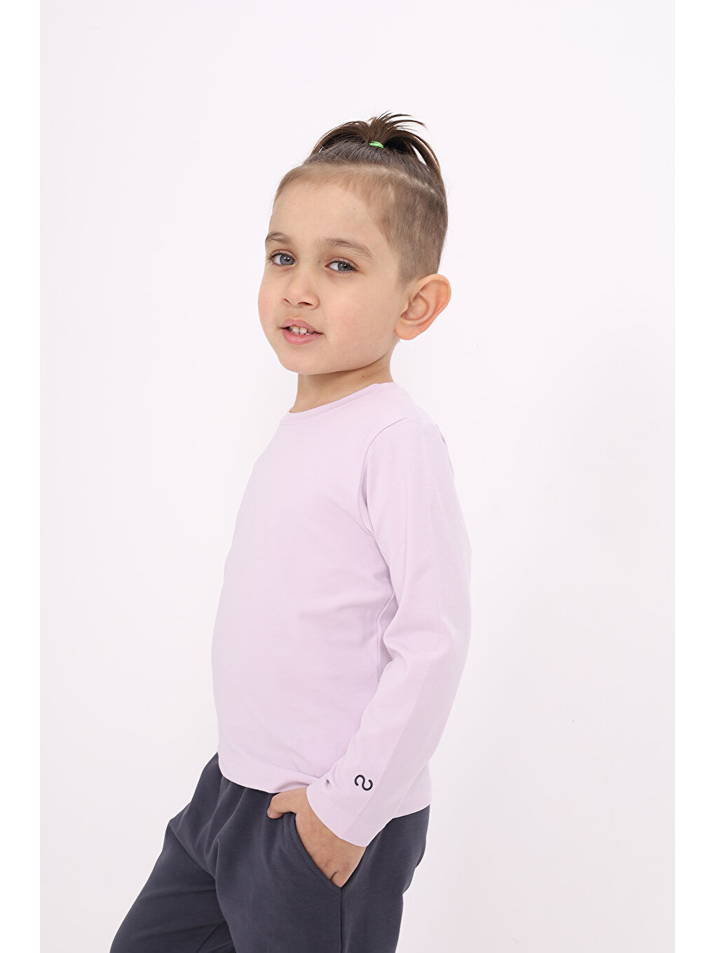Lila Unisex Çocuk Tişört-2