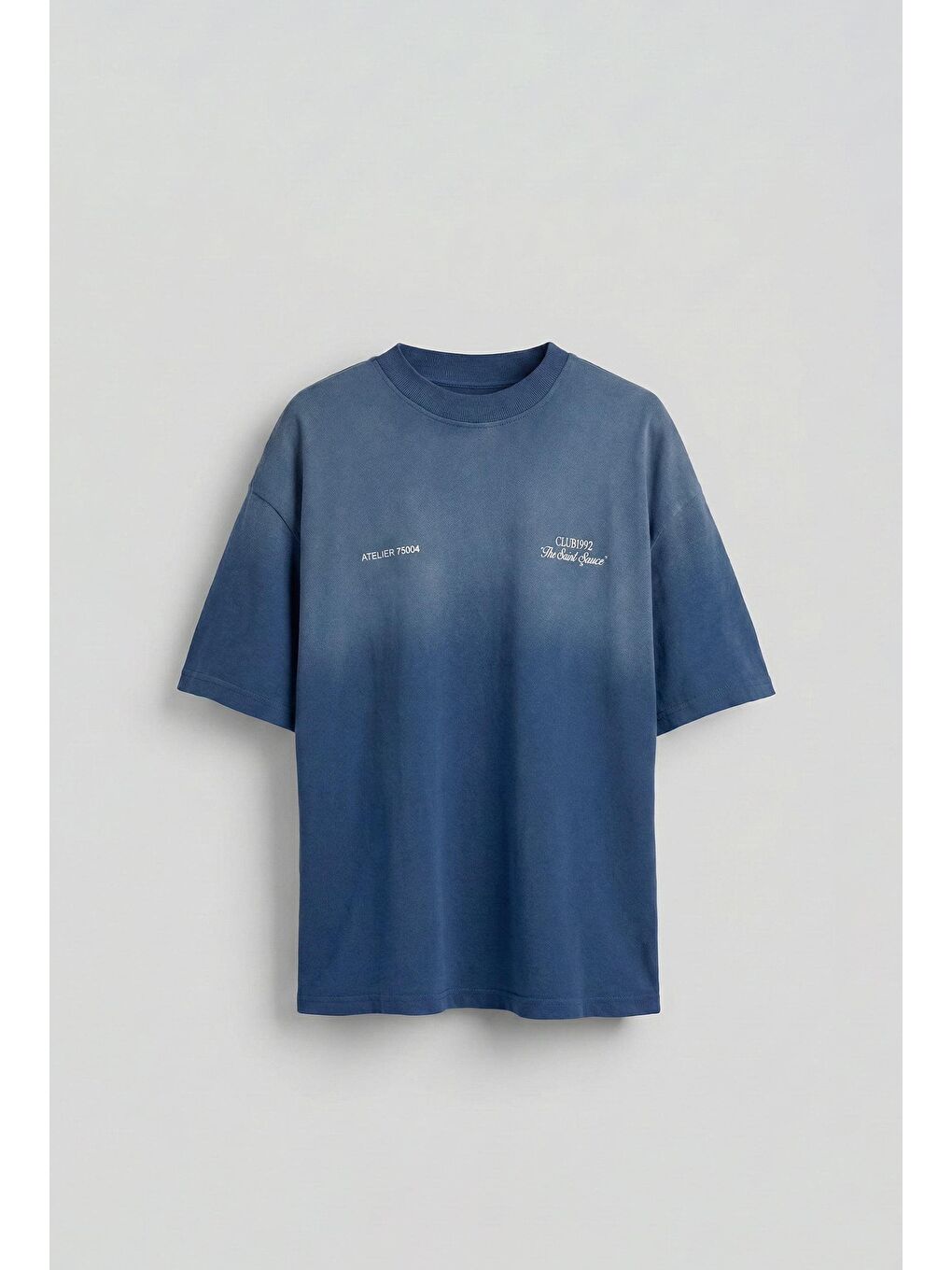 Erkek Yıkamalı Premium Kumaş Oversize T-Shirt Koyu Mavi