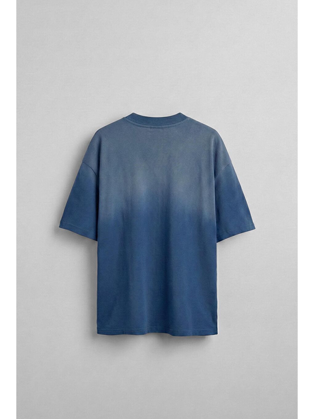 Erkek Yıkamalı Premium Kumaş Oversize T-Shirt Koyu Mavi-1