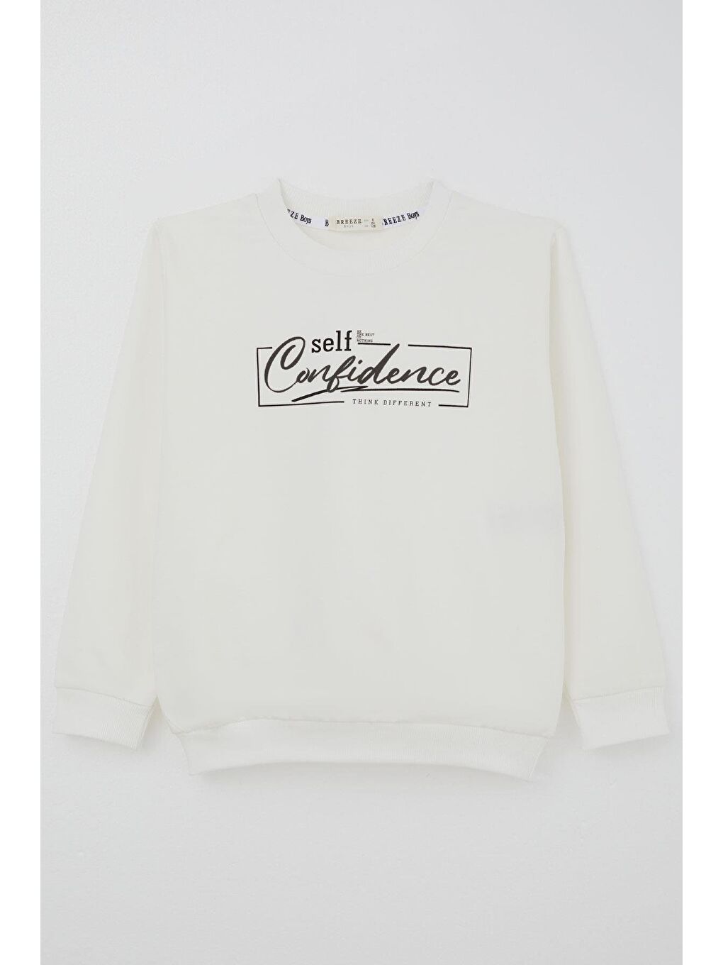 Erkek Çocuk Sweatshirt Yazı Baskılı Ekru (8-14 Yaş)