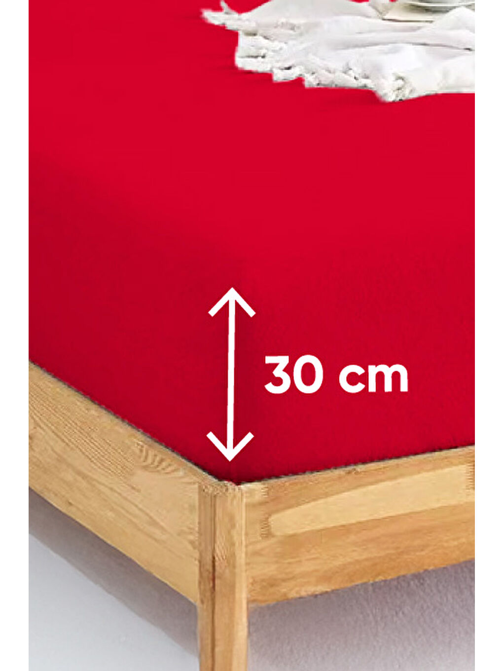 UPSTYLE Penye Lastikli Çarşaf Pamuklu Jersey Tek Kişilik 100x200cm Bordo - 1