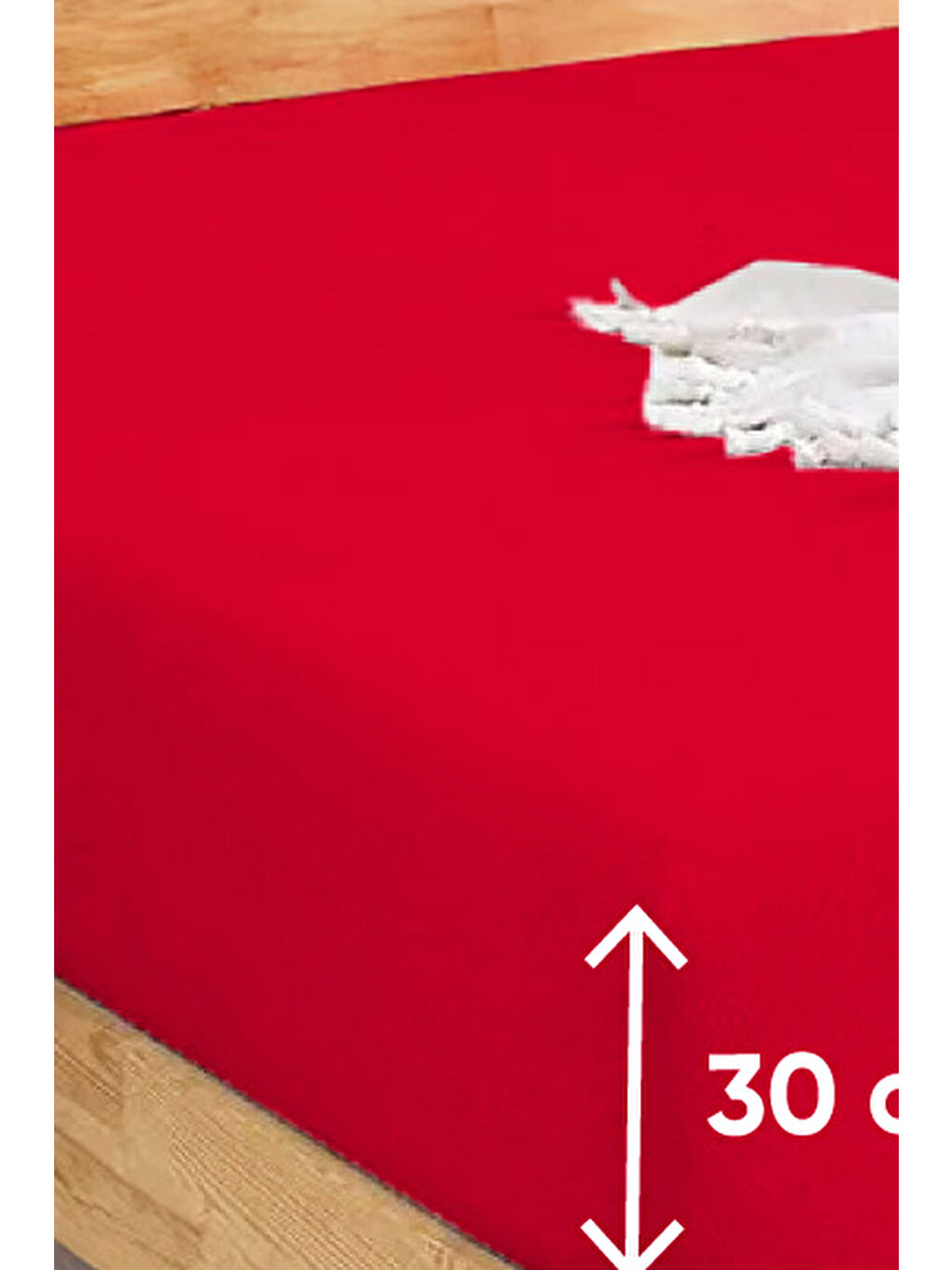 UPSTYLE Penye Lastikli Çarşaf Pamuklu Jersey Tek Kişilik 100x200cm Bordo - 2