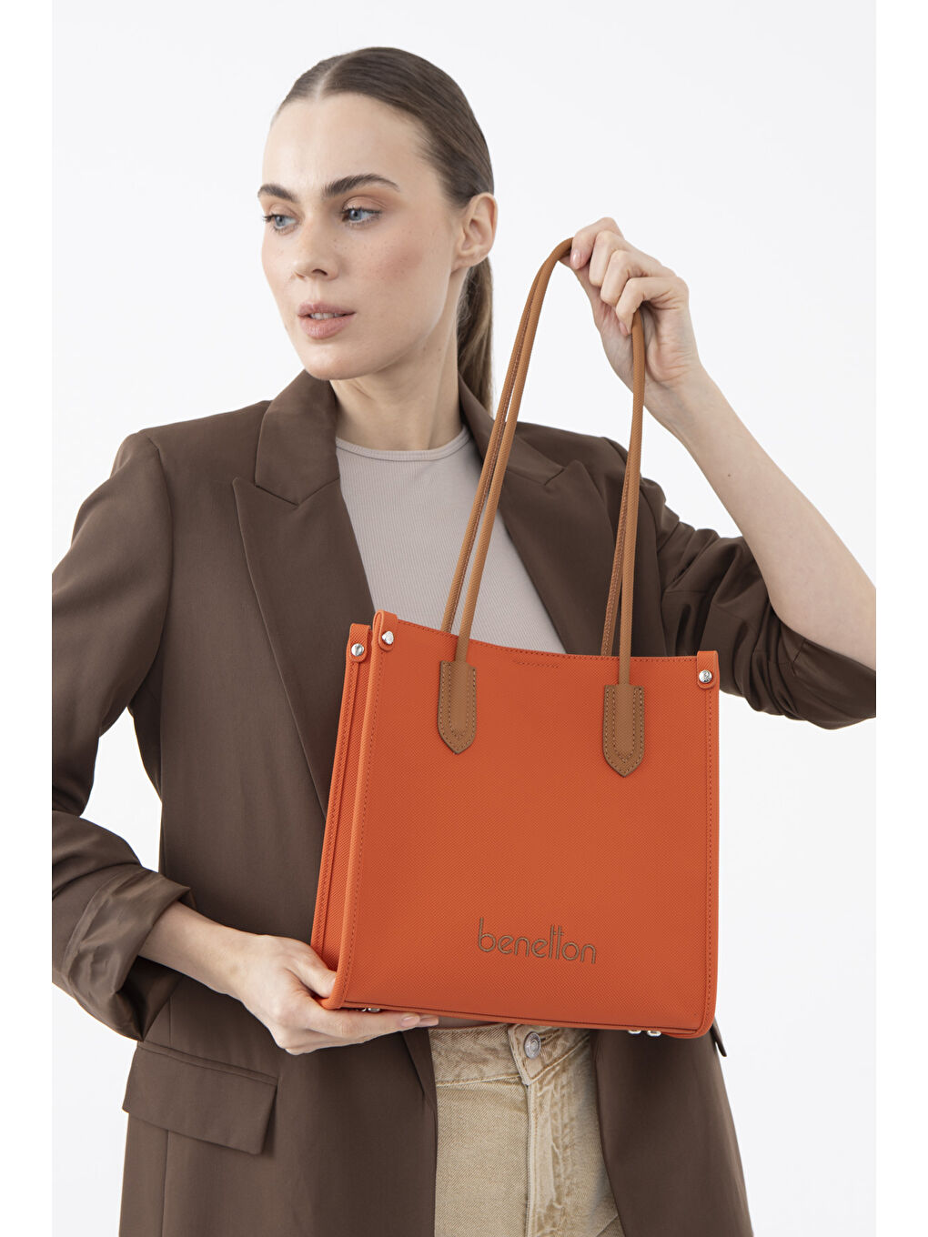 Kadin Kol Çantasi Turuncu-Camel BNT1610