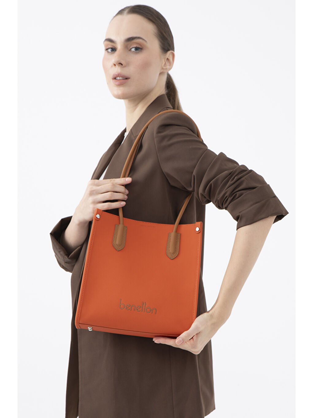 Kadin Kol Çantasi Turuncu-Camel BNT1610-1