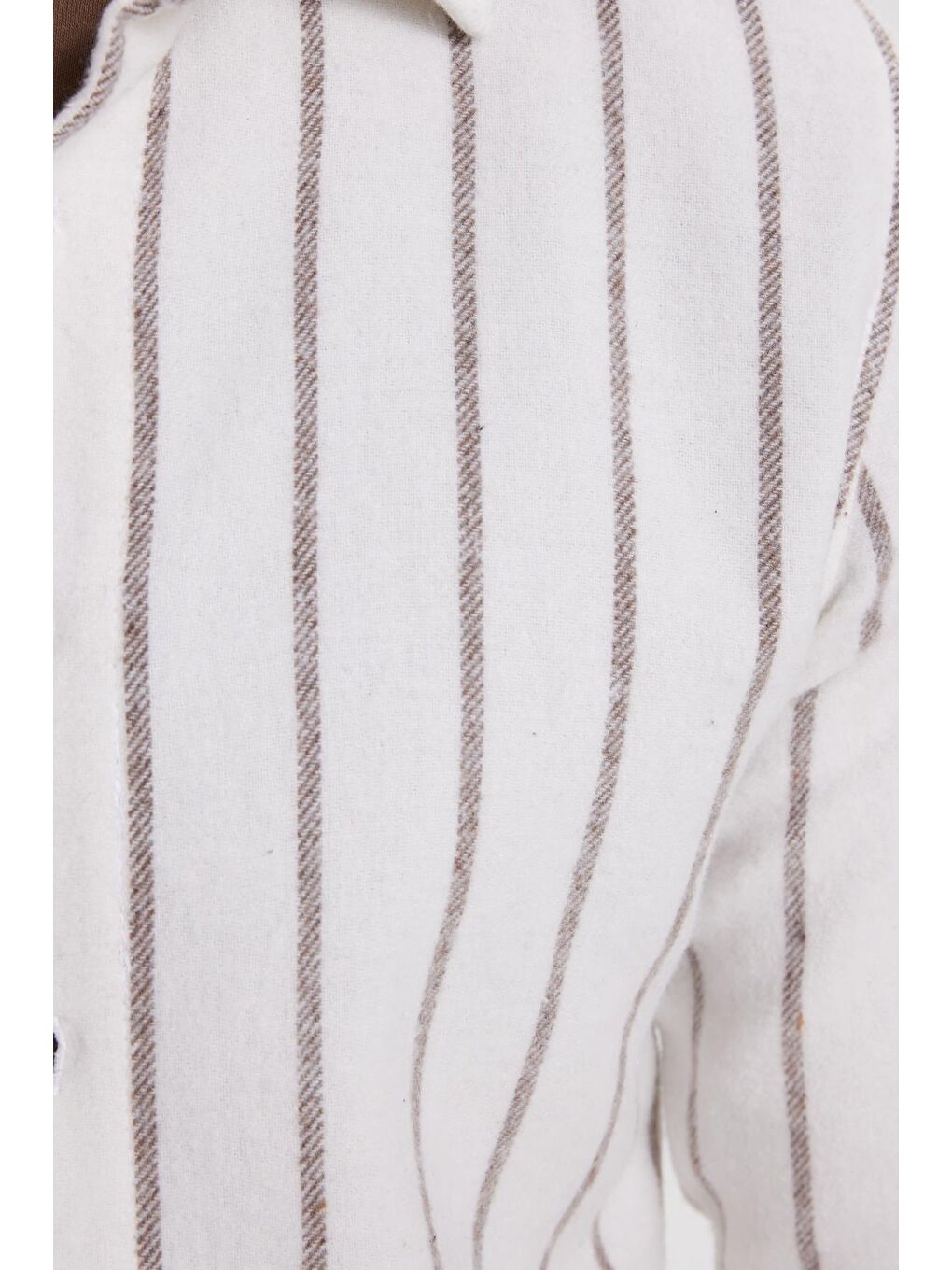 Karışık Erkek Slim Fit Dar Kesim Yaka  Düğmeli Çizgili Oduncu Gömlek-5