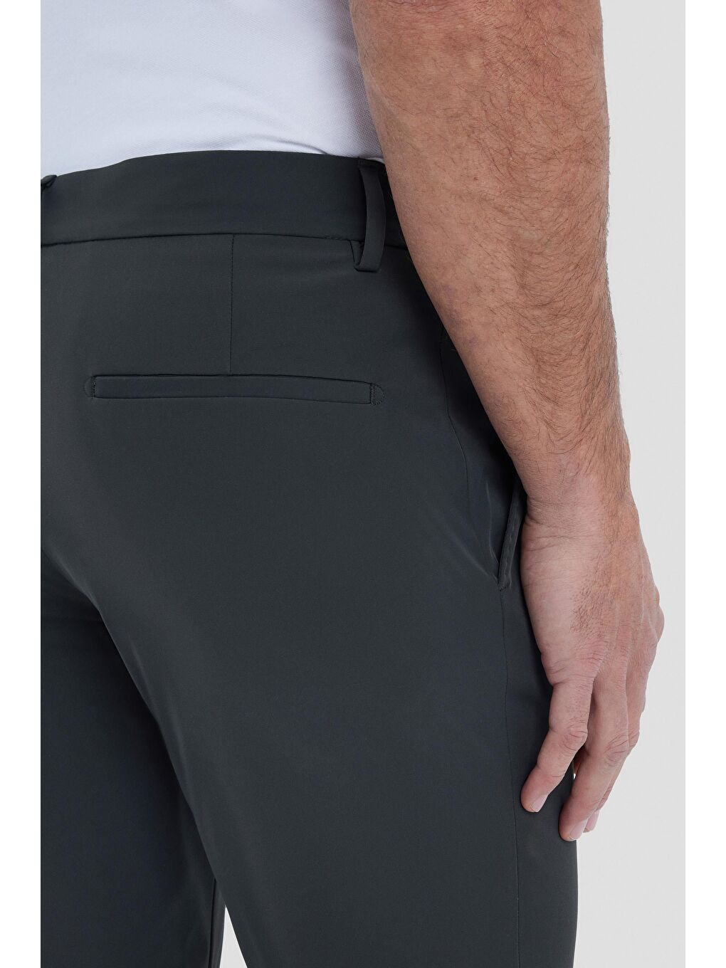 Erkek Haki Normal Kesim Regular Fit Dokuma Yan Cep Normal Bel Pileli Chino Pantolon-4