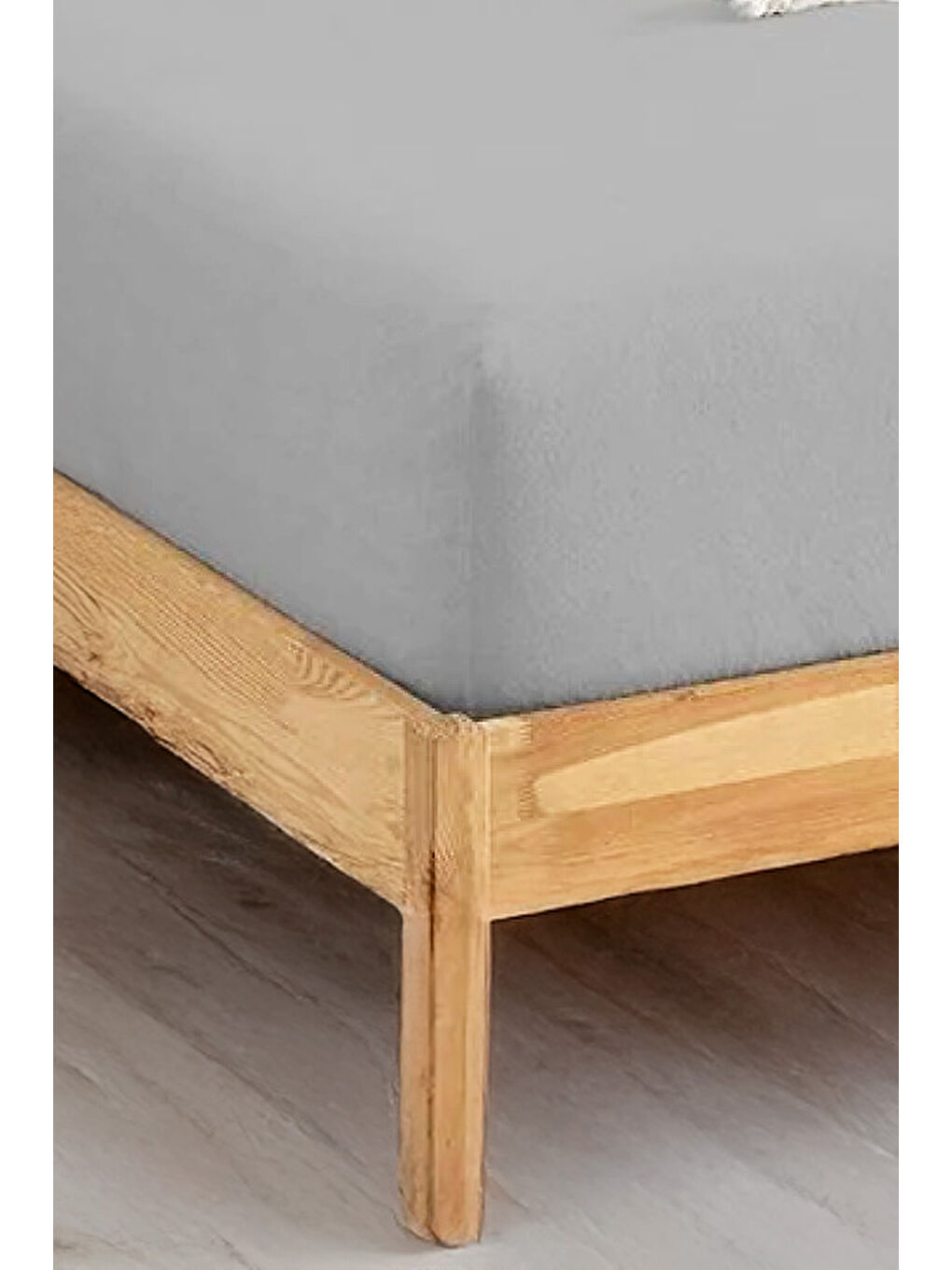 Penye Lastikli Çarşaf Pamuklu Jersey Süper Battal Kişilik 200x200cm Gri-2