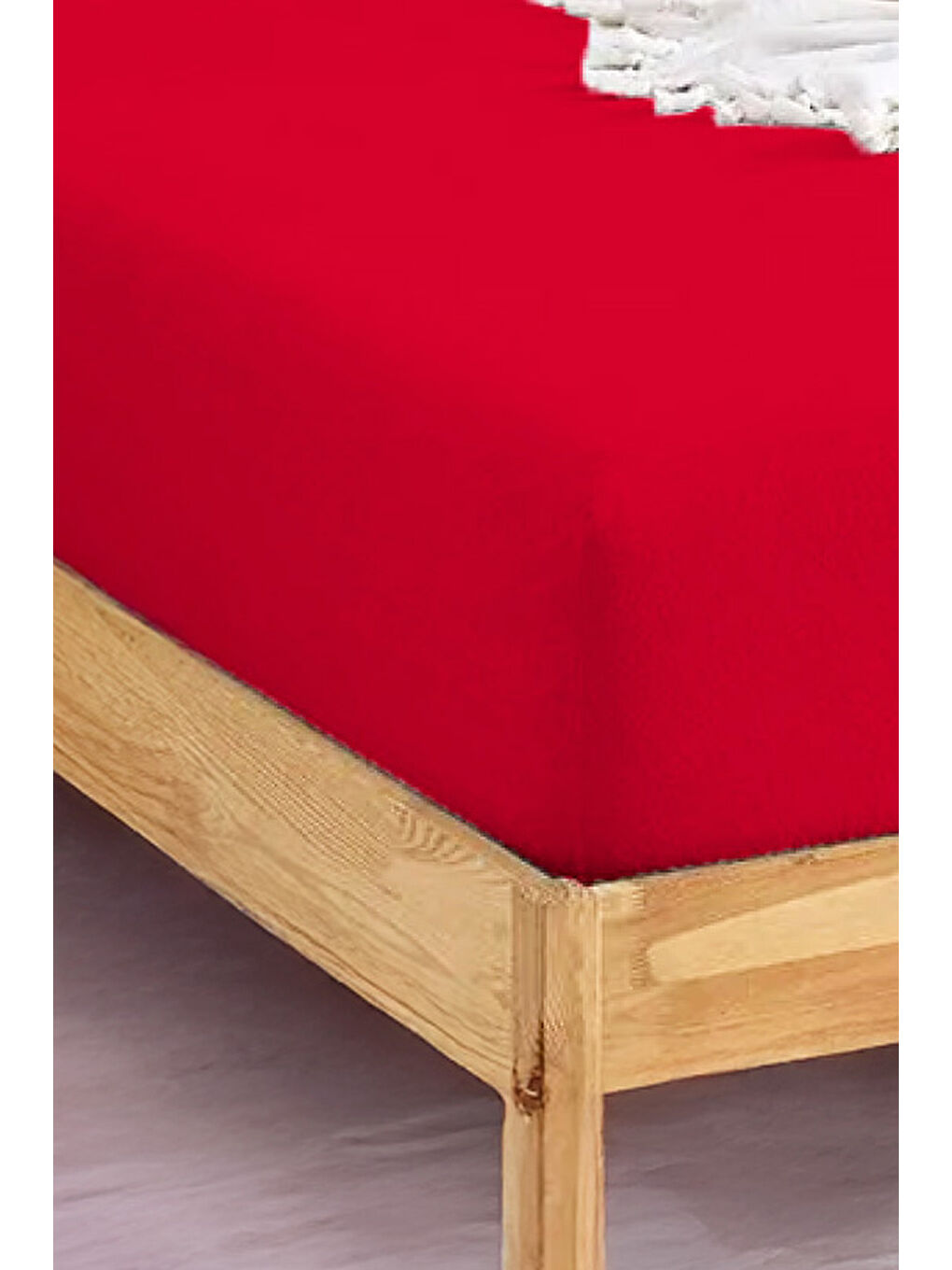 UPSTYLE Penye Lastikli Çarşaf Pamuklu Jersey Süper Battal Kişilik 200x200cm Bordo - 1