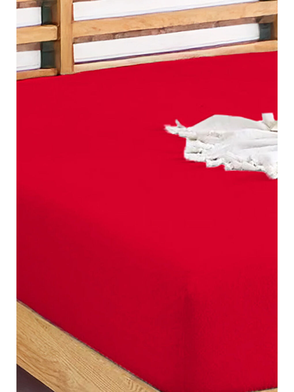 UPSTYLE Penye Lastikli Çarşaf Pamuklu Jersey Süper Battal Kişilik 200x200cm Bordo - 2
