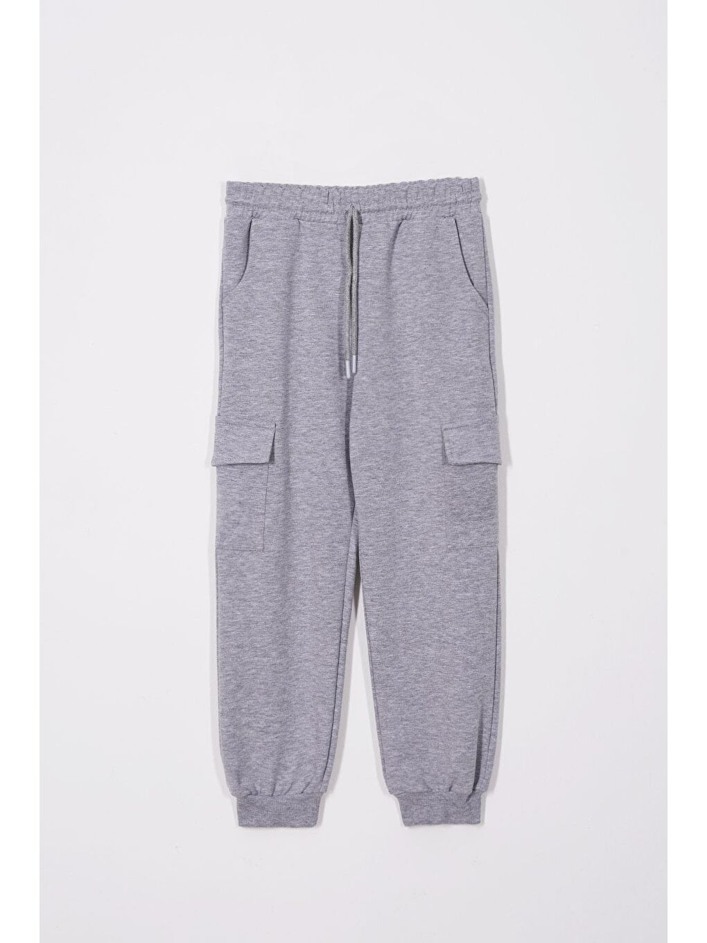Çift Kargo Cepli Gri Renk Erkek Çocuk Eşofman Tek Alt