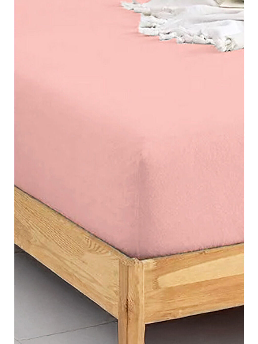 Penye Lastikli Çarşaf Pamuklu Jersey Battal Kişilik 180x200cm Pembe-1