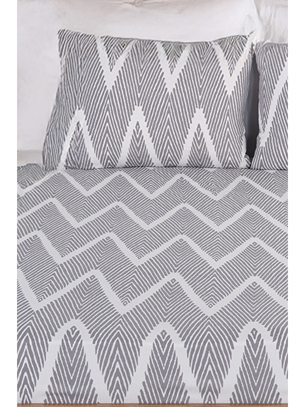 Pes Lastikli Çarşaf Seti Çift Kişilik Olivia Kombin Gri-2