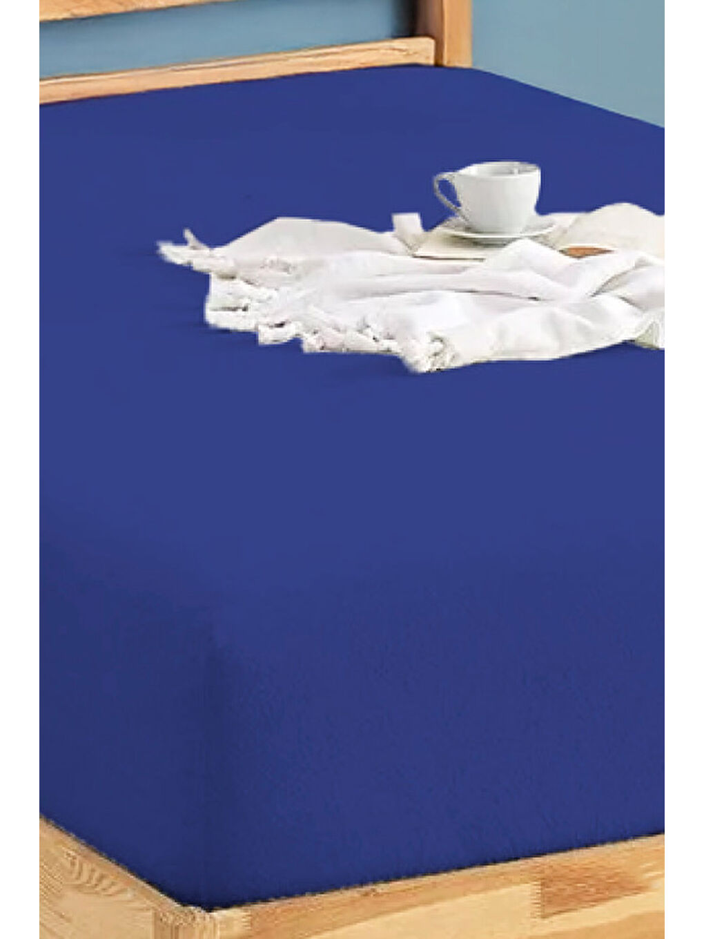 UPSTYLE Penye Lastikli Çarşaf Pamuklu Jersey Battal Kişilik 180x200cm Lacivert - 2