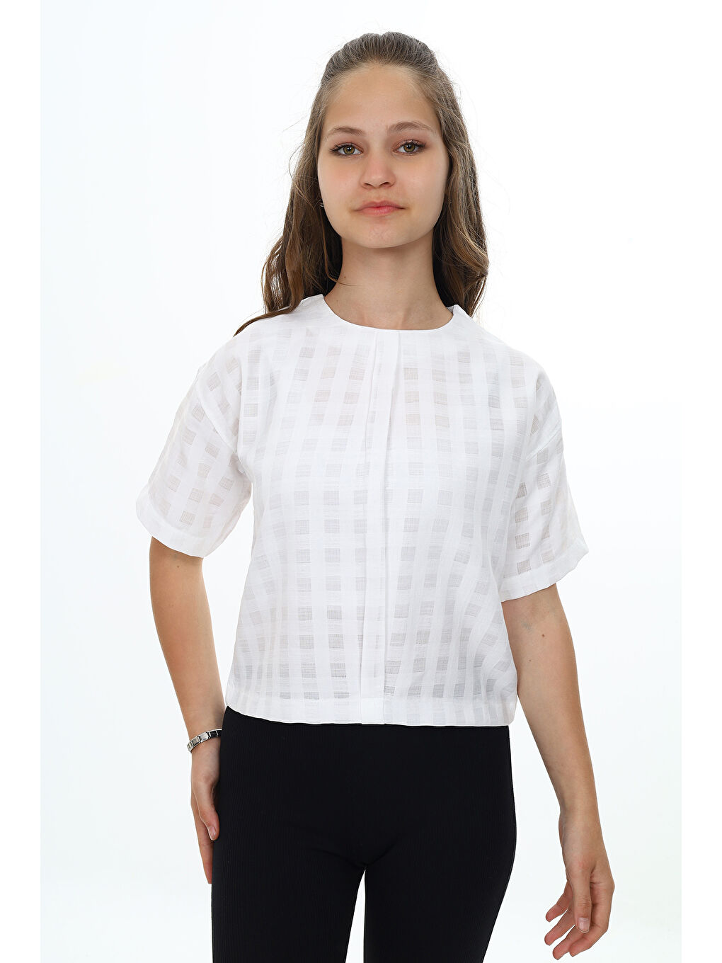 Beyaz Kız Çocuk Okul Tişört