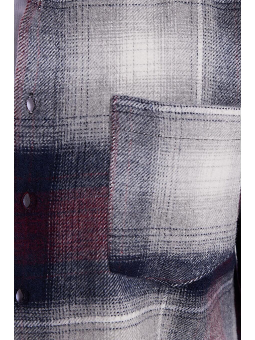 Gri Erkek Regular Fit Rahat Kesim Kışlık Kareli Oduncu Gömlek-5