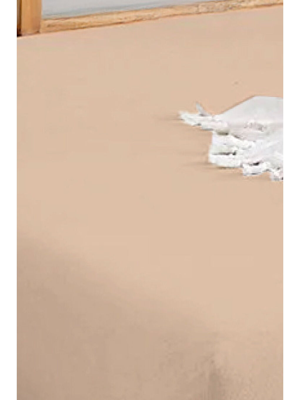 Penye Lastikli Çarşaf Pamuklu Jersey Battal Kişilik 180x200cm Bej-3