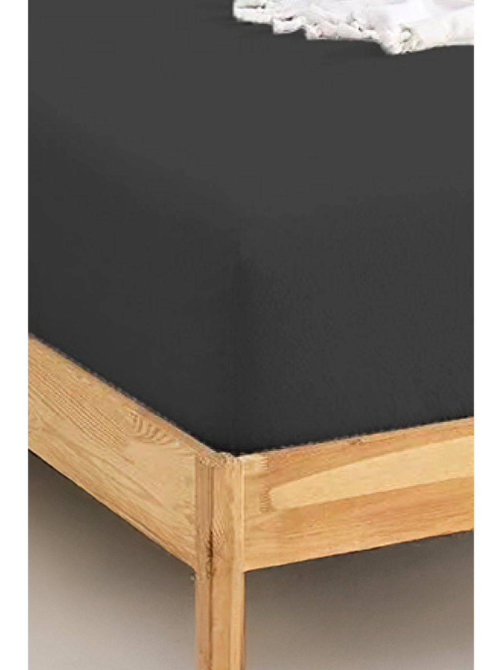 Penye Lastikli Çarşaf Pamuklu Jersey Battal Kişilik 180x200cm Antrasit-1