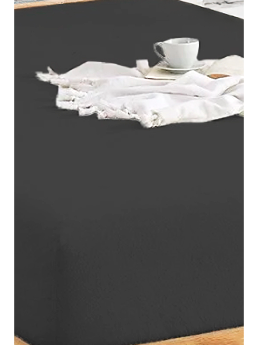 Penye Lastikli Çarşaf Pamuklu Jersey Battal Kişilik 180x200cm Antrasit-2