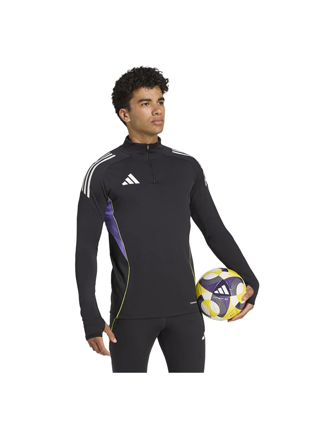 Tiro25c Training Erkek Siyah Dik Yaka Spor Tişört-2