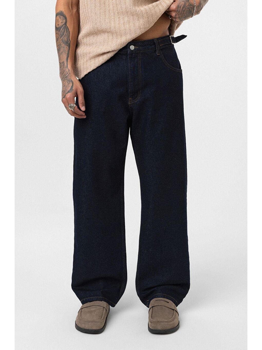 Relaxed Fit Jean Koyu Mavi-2