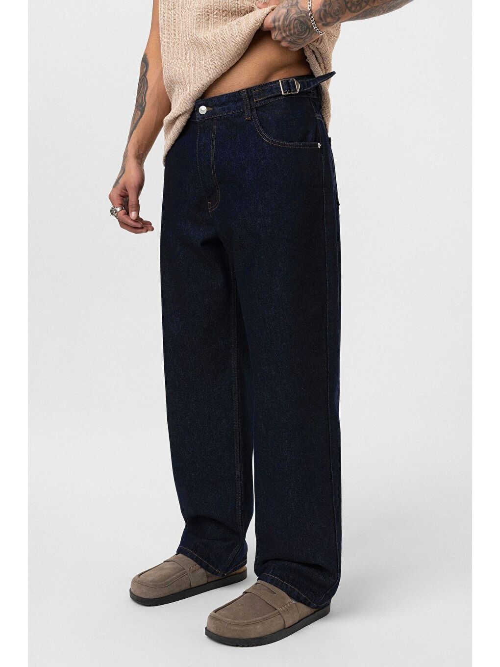 Relaxed Fit Jean Koyu Mavi-3