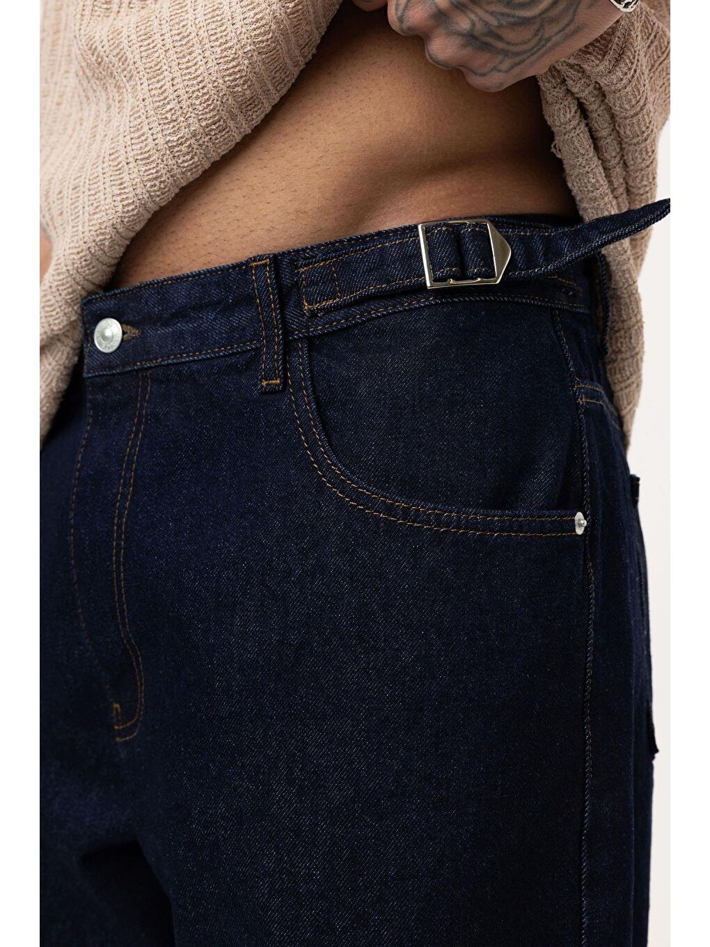 Relaxed Fit Jean Koyu Mavi-6