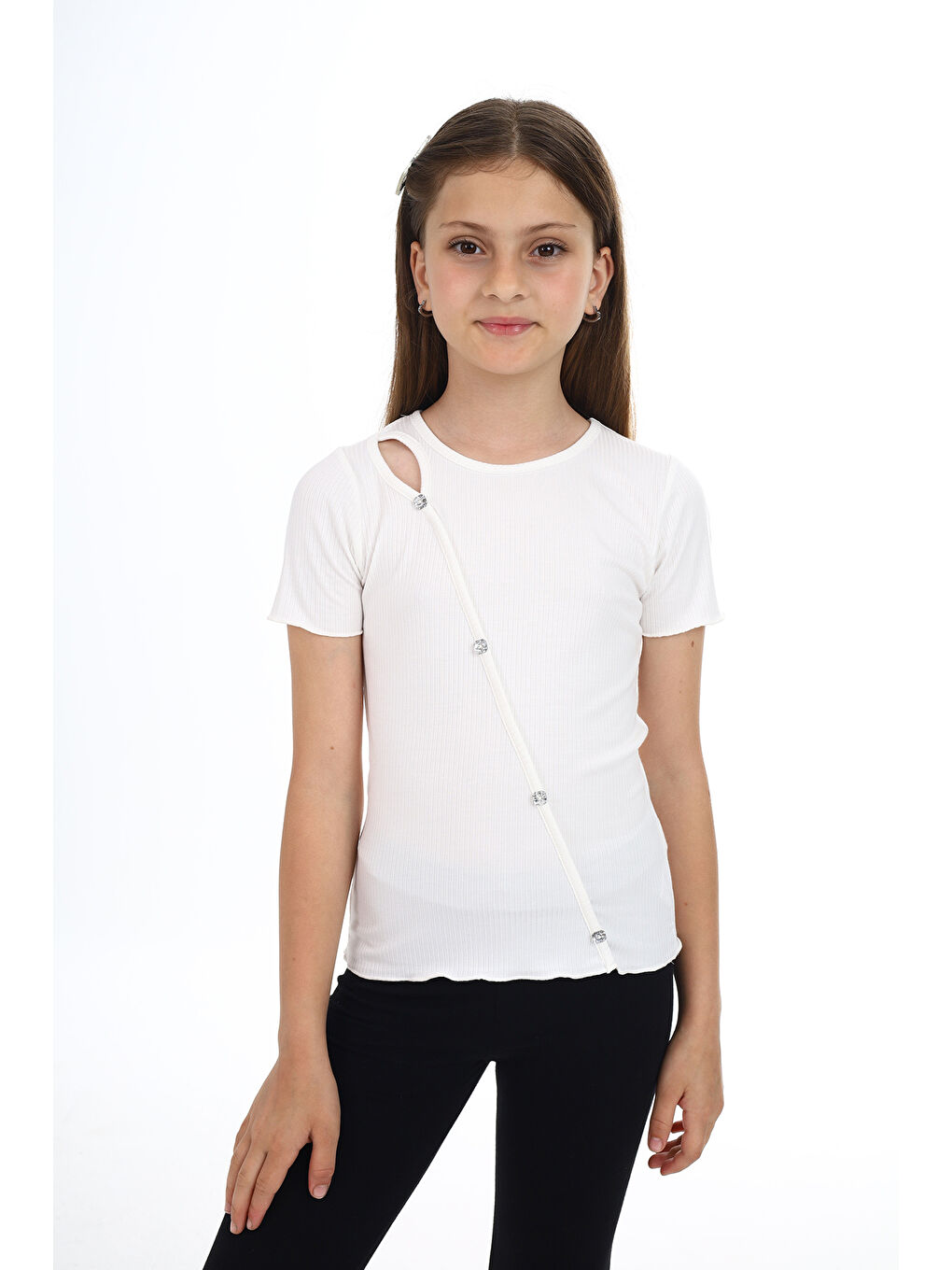 Ekru Kız Çocuk Okul Tişört