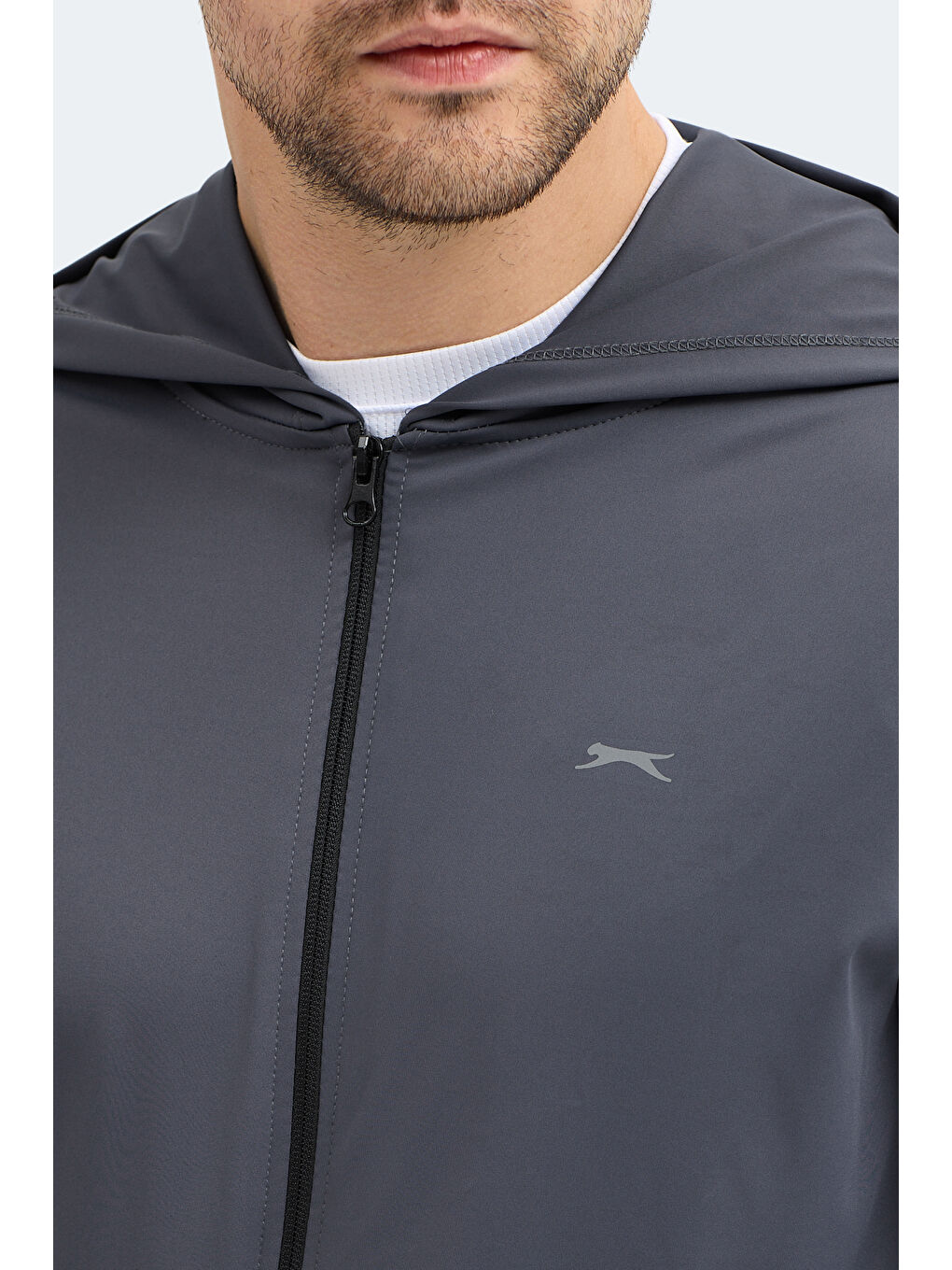 KELENOR Erkek Kapüşonlu Cepli Koyu Gri Sweatshırt-1