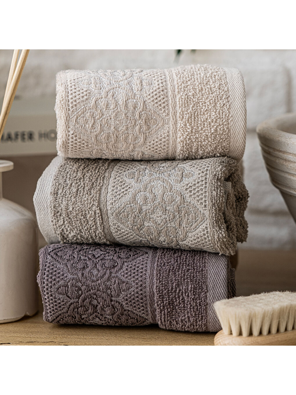 Karışık Home Noho 3 lü Havlu Seti 30x50-Asorti01-1