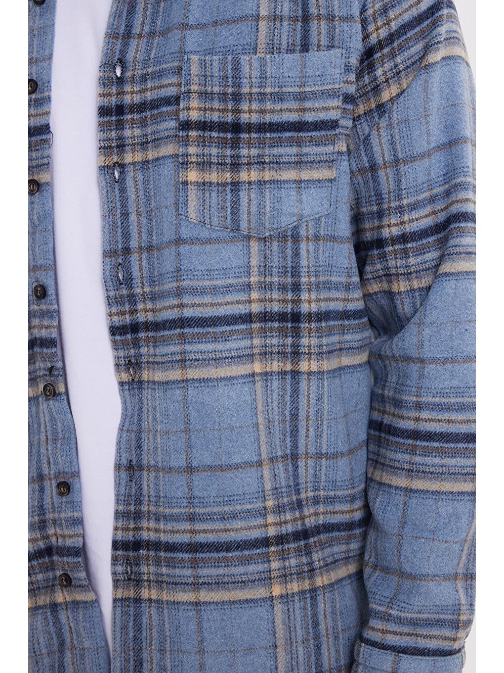 Mavi Erkek Regular Fit Rahat Kesim Kışlık Kareli Oduncu Gömlek-2