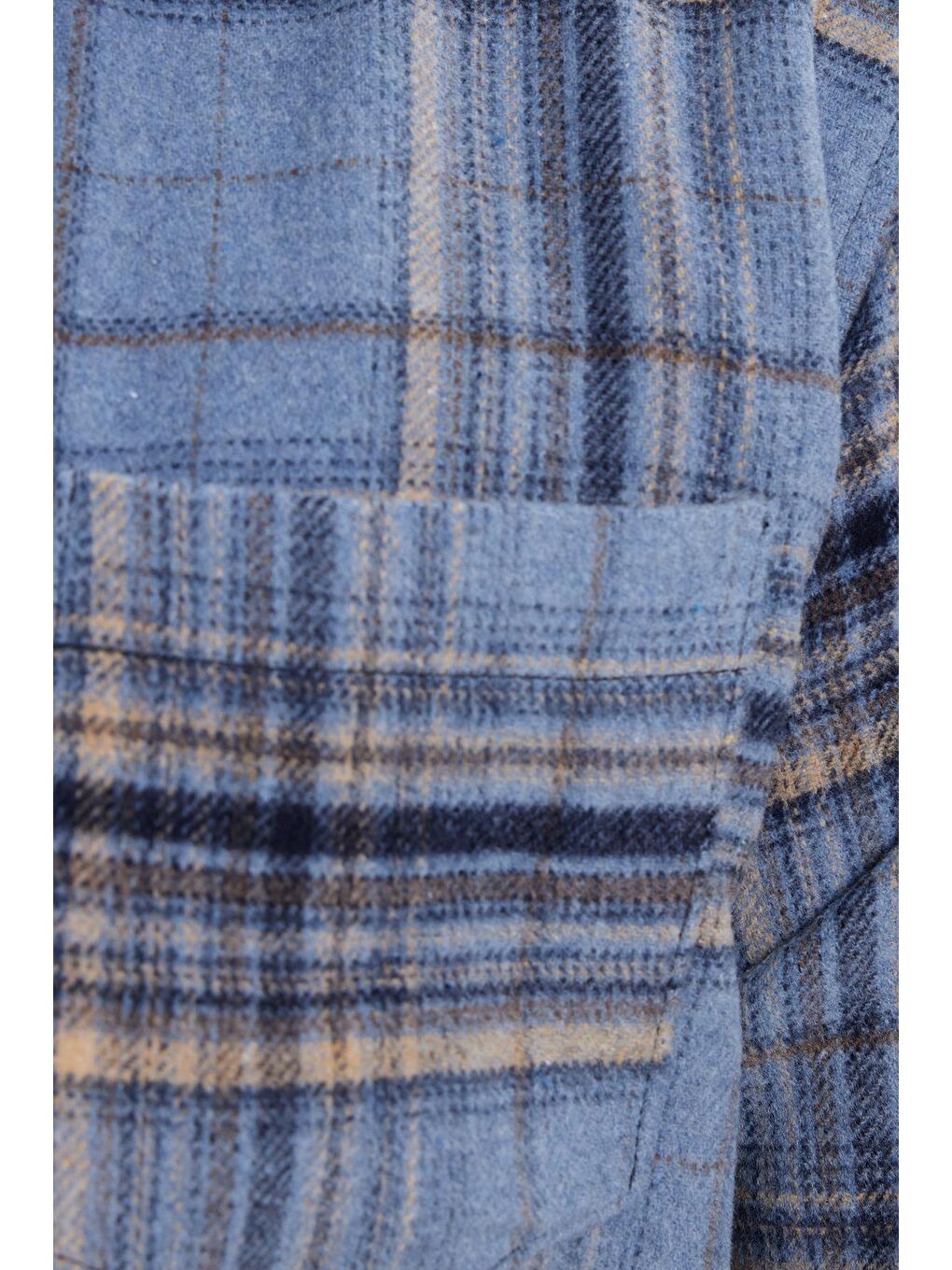 Mavi Erkek Regular Fit Rahat Kesim Kışlık Kareli Oduncu Gömlek-5