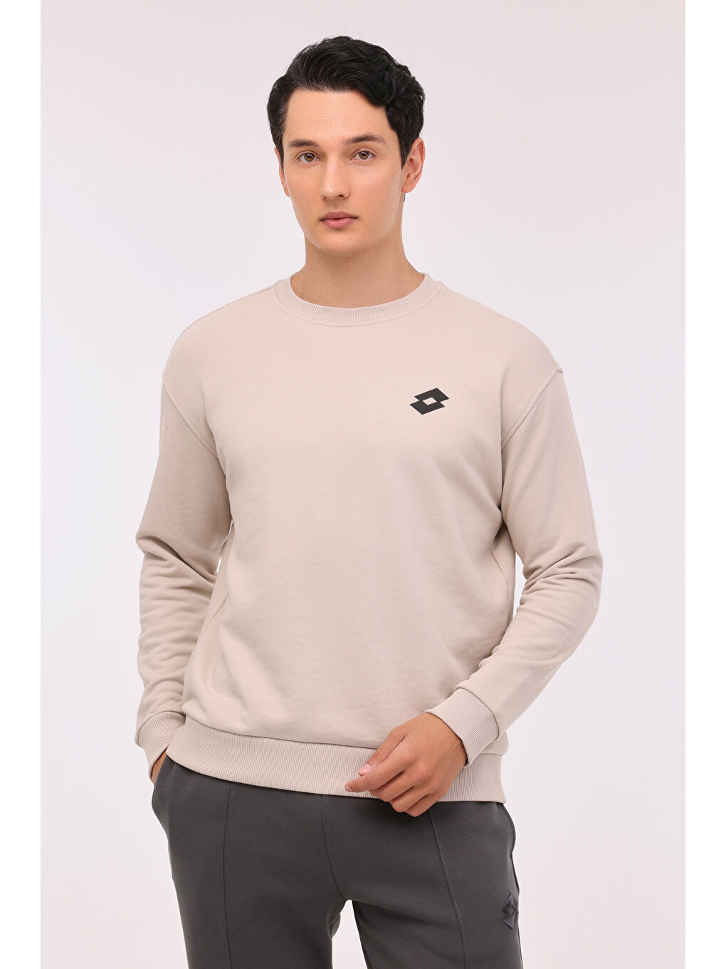 LOTTO Gri M-HANNAS C NECK SWT 4PR Taş Rengi Erkek Sweatshirt