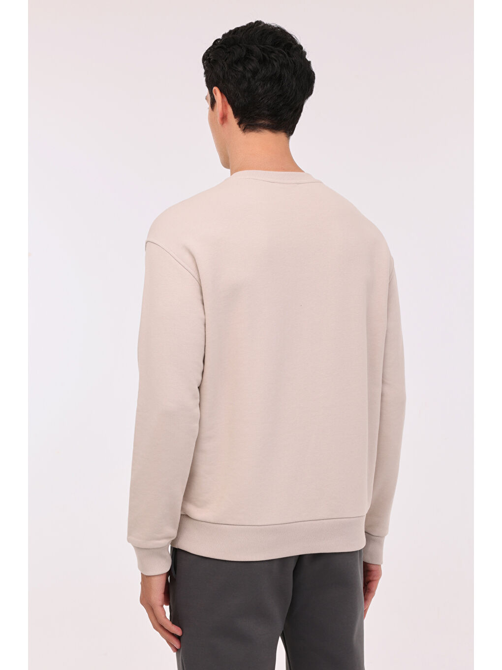 LOTTO Gri M-HANNAS C NECK SWT 4PR Taş Rengi Erkek Sweatshirt - 1