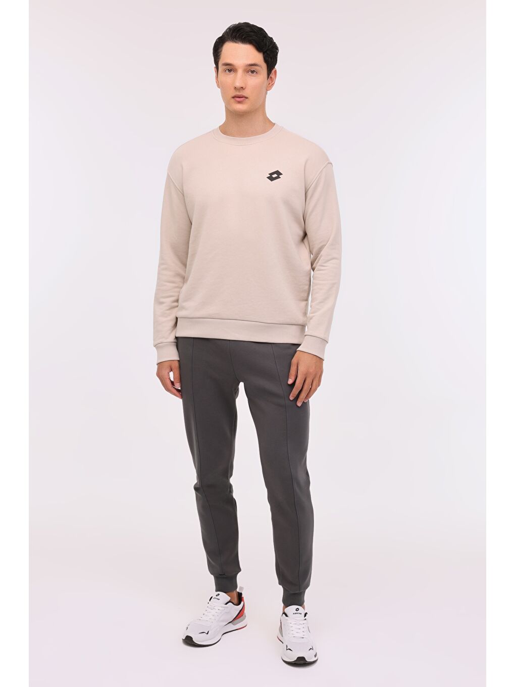 LOTTO Gri M-HANNAS C NECK SWT 4PR Taş Rengi Erkek Sweatshirt - 2