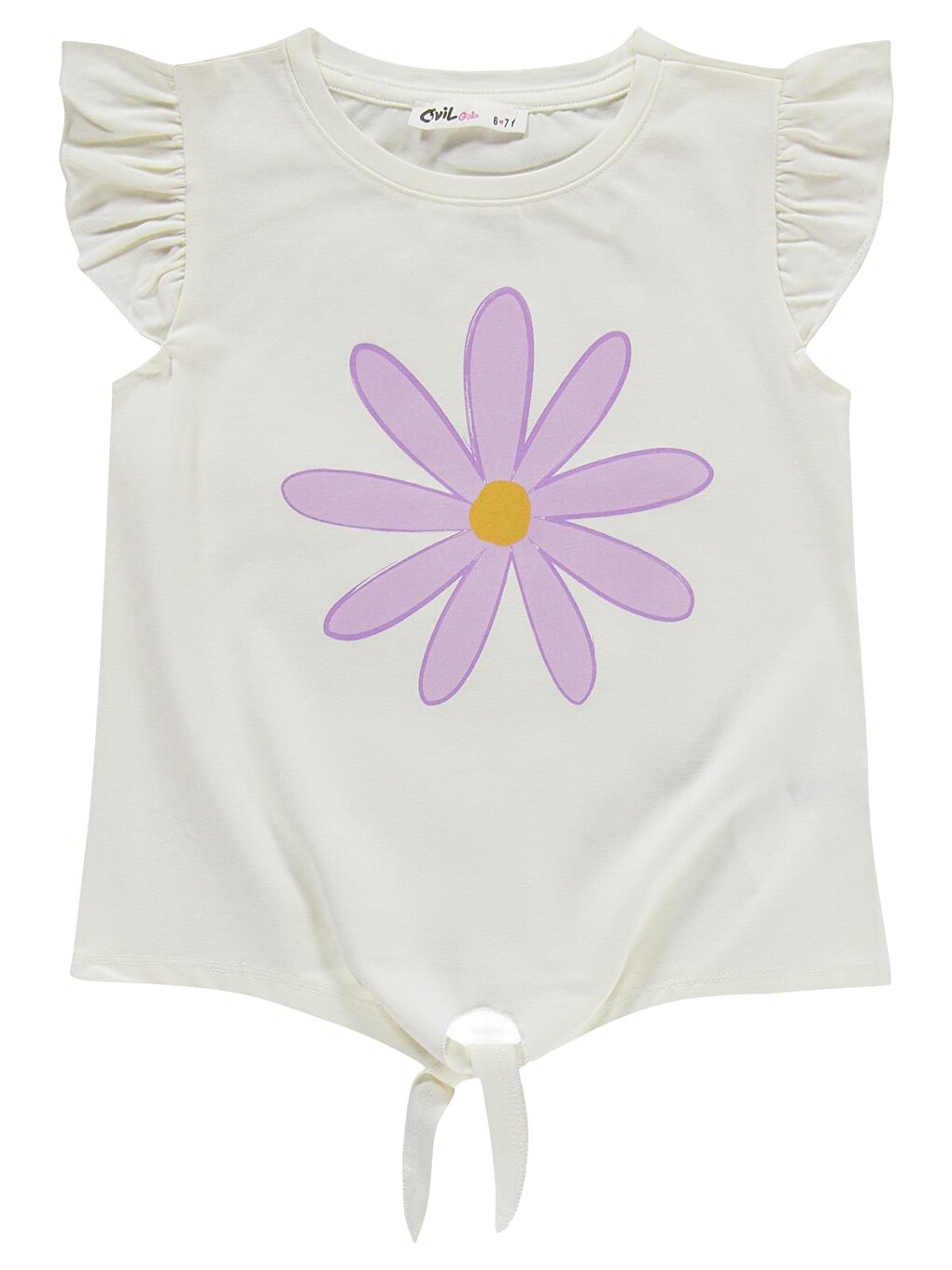 Girls Papatya Desenli 6-9 Yaş Takım - Lila-1
