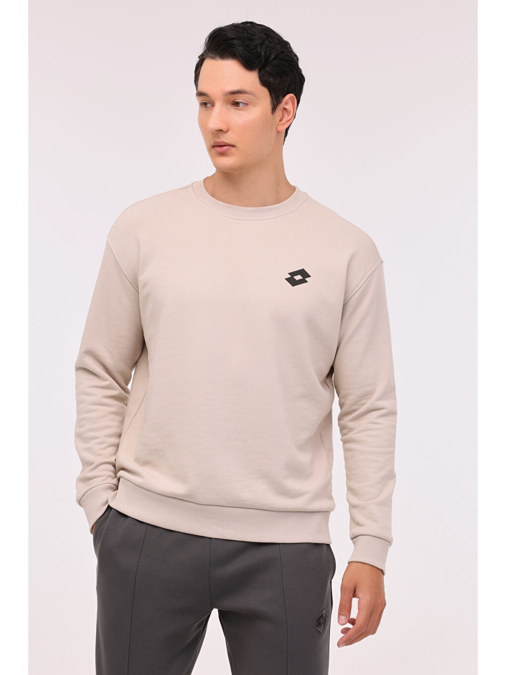 LOTTO Gri M-HANNAS C NECK SWT 4PR Taş Rengi Erkek Sweatshirt - 4