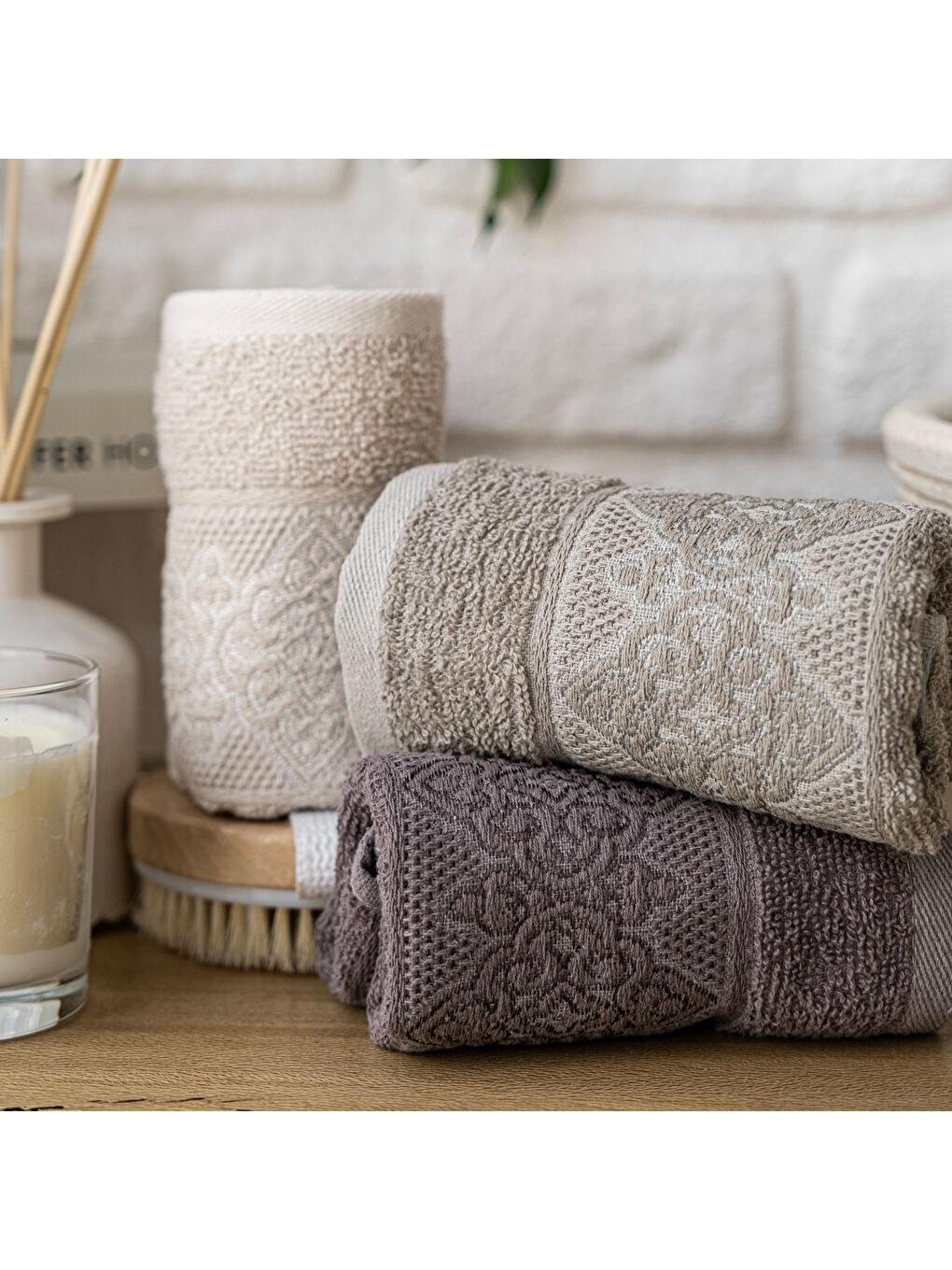 Karışık Home Noho 3 lü Havlu Seti 30x50-Asorti01-2