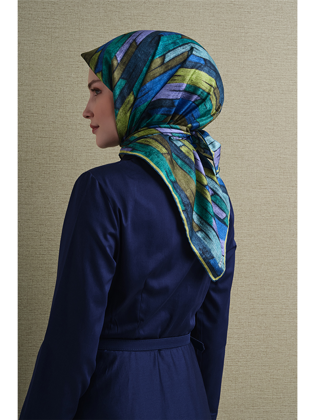 Yeşil Saf İpek Twill Eşarp 9612d 81-4